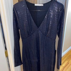 Blue sequin dress